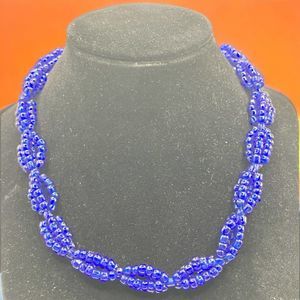 UNTREATED BLUE SODALITE NECKLACE NATURAL ROUND SHAPE FACETED BEADS!